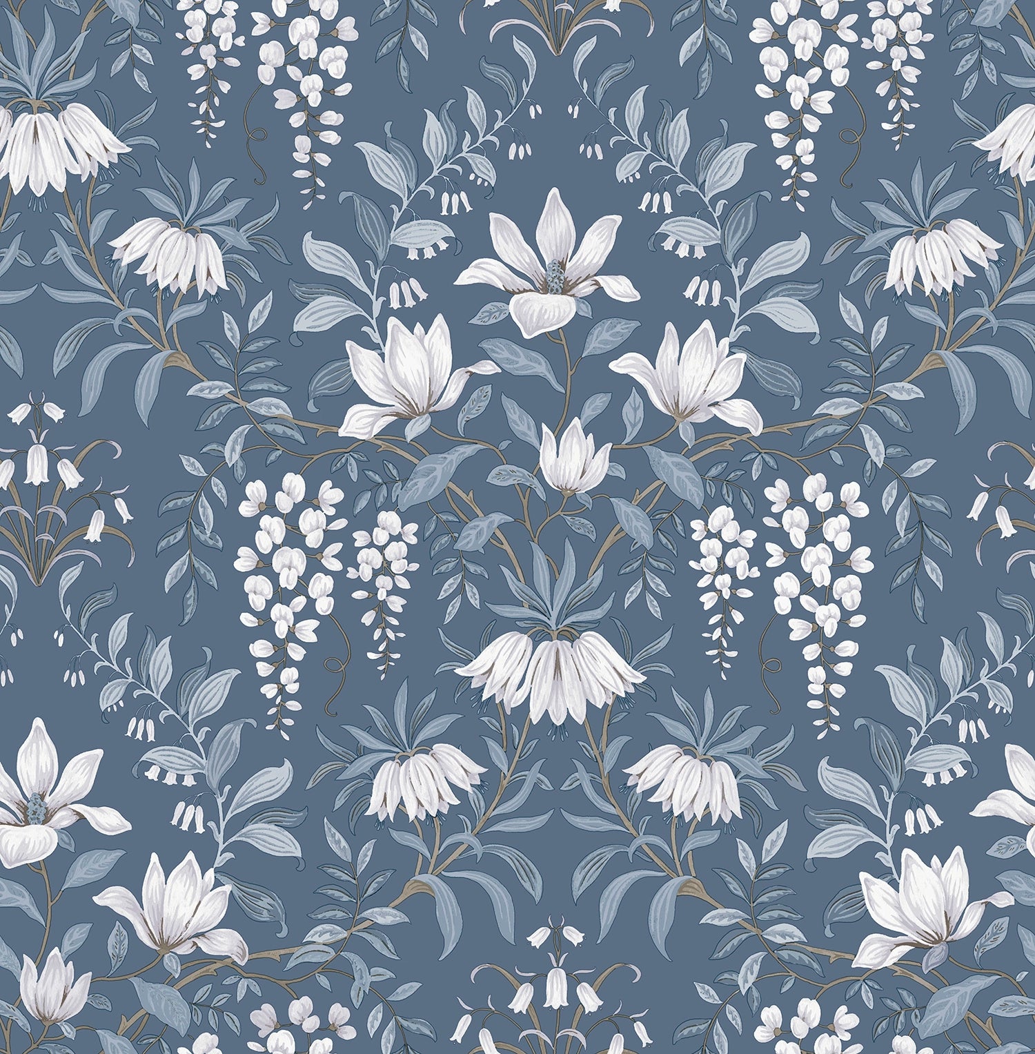 113404 Parterre Dark Seaspray Wallpaper by Laura Ashley