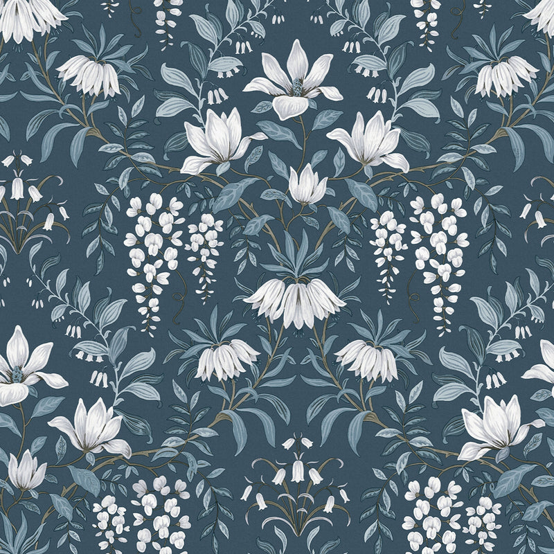 113404 Parterre Dark Seaspray Wallpaper by Laura Ashley