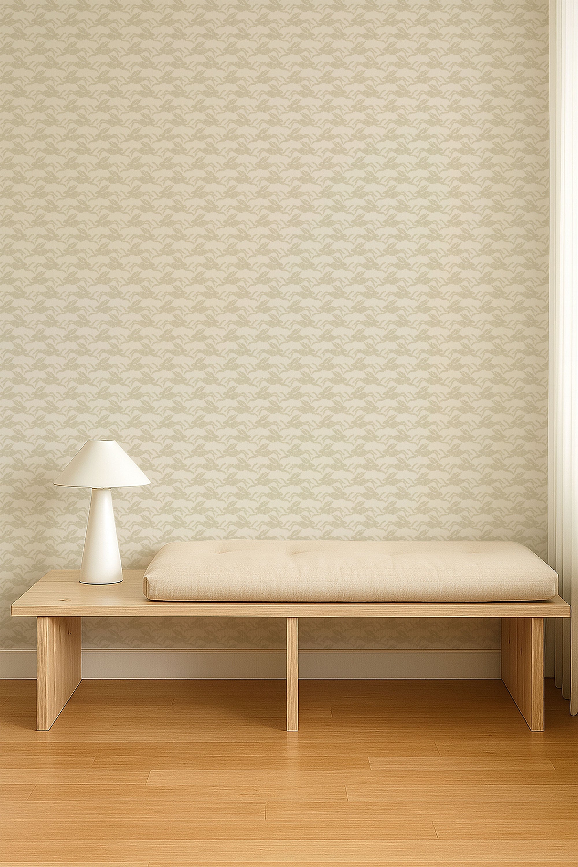 NPOP113405 Hares Pebble Wallpaper by Scion