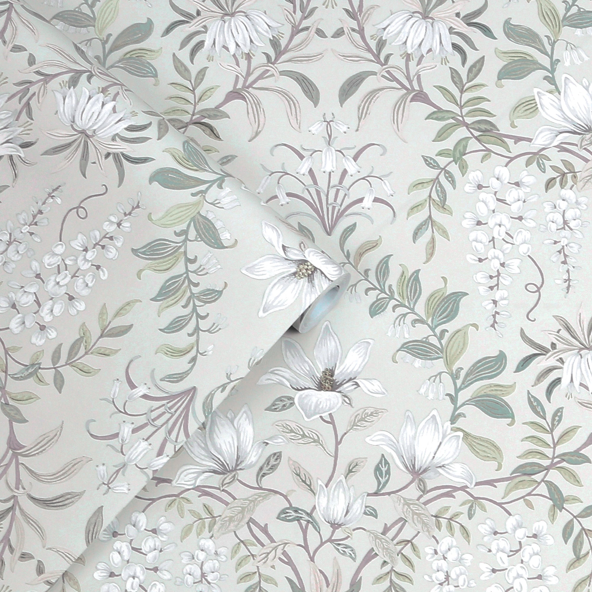 113406 Parterre Sage Wallpaper by Laura Ashley