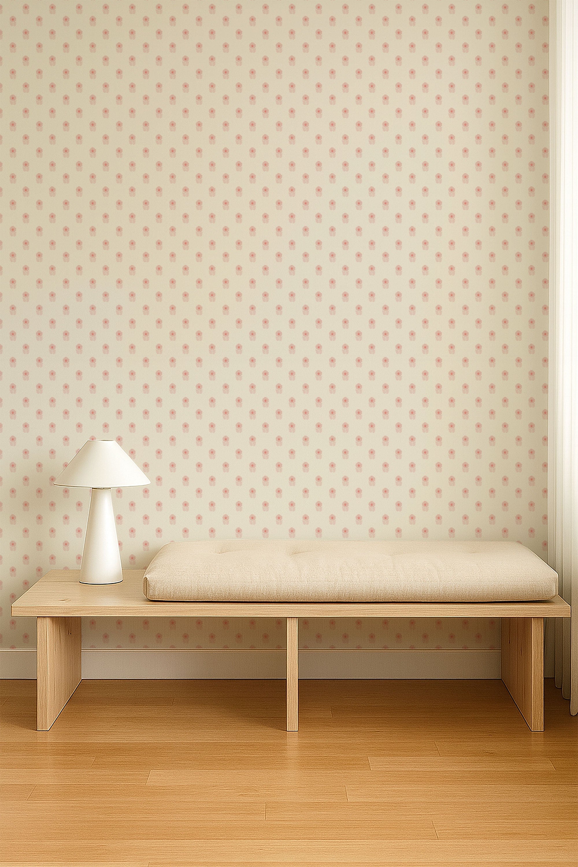 NPOP113407 Ditsy Daisy Blush Wallpaper by Scion
