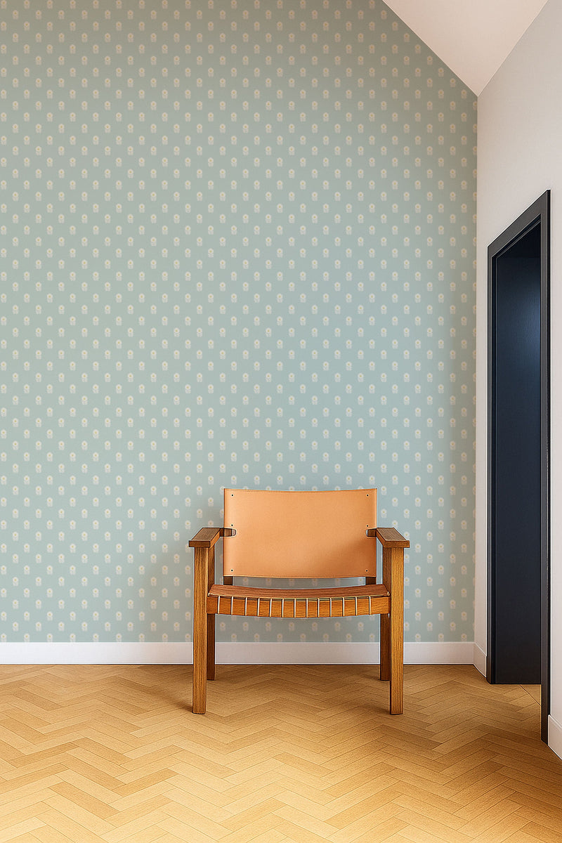 NPOP113409 Ditsy Daisy Powder Blue Wallpaper by Scion