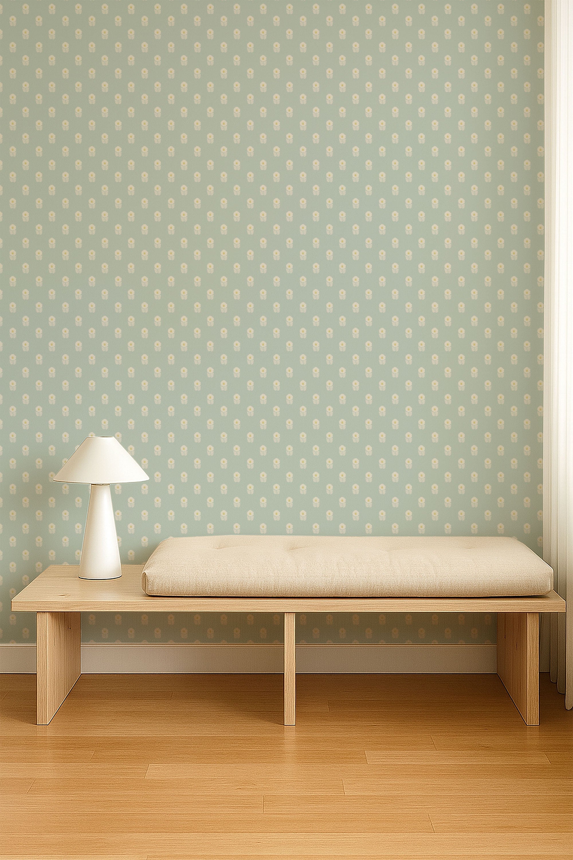 NPOP113409 Ditsy Daisy Powder Blue Wallpaper by Scion