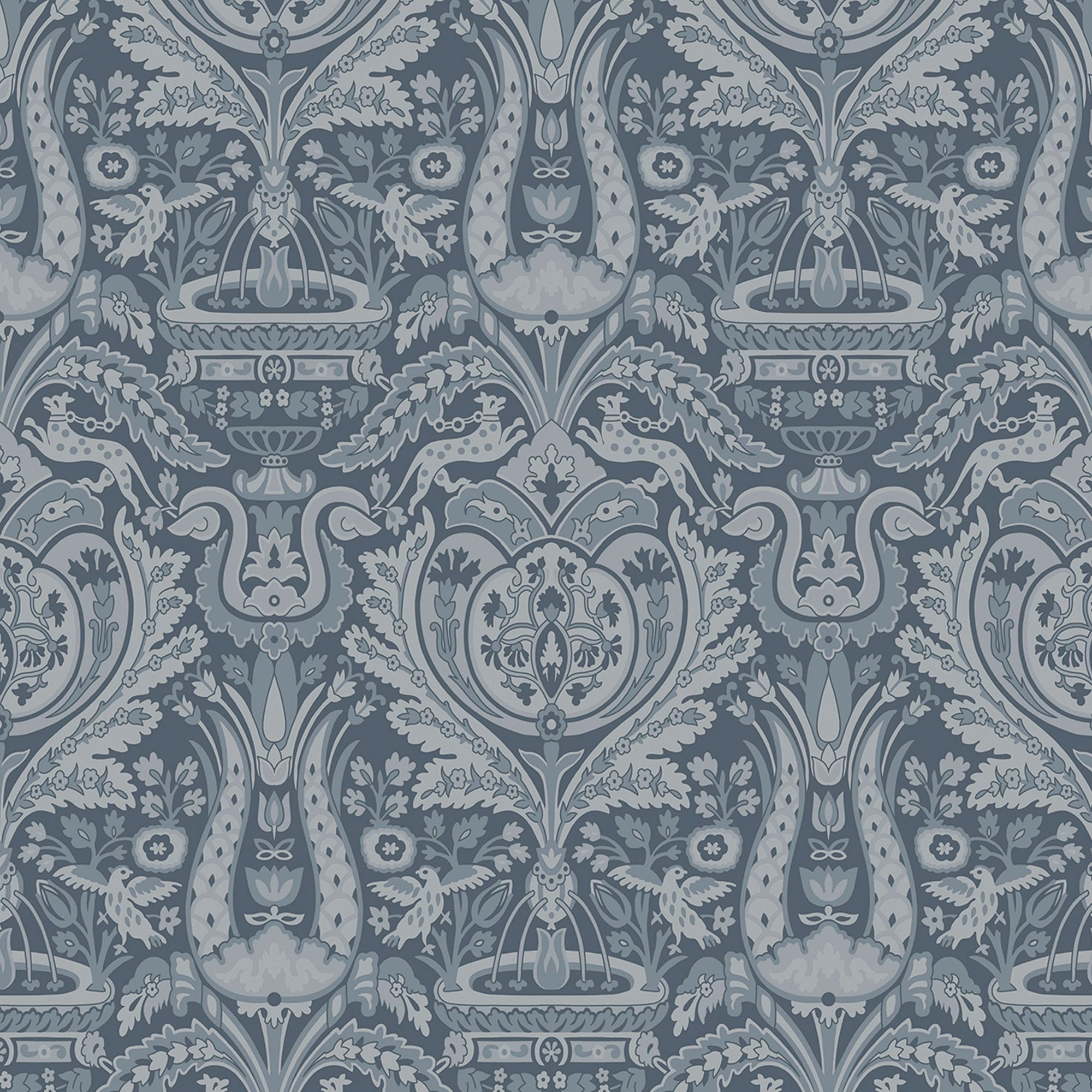 113409 Heraldic Damask Wallpaper by Laura Ashley