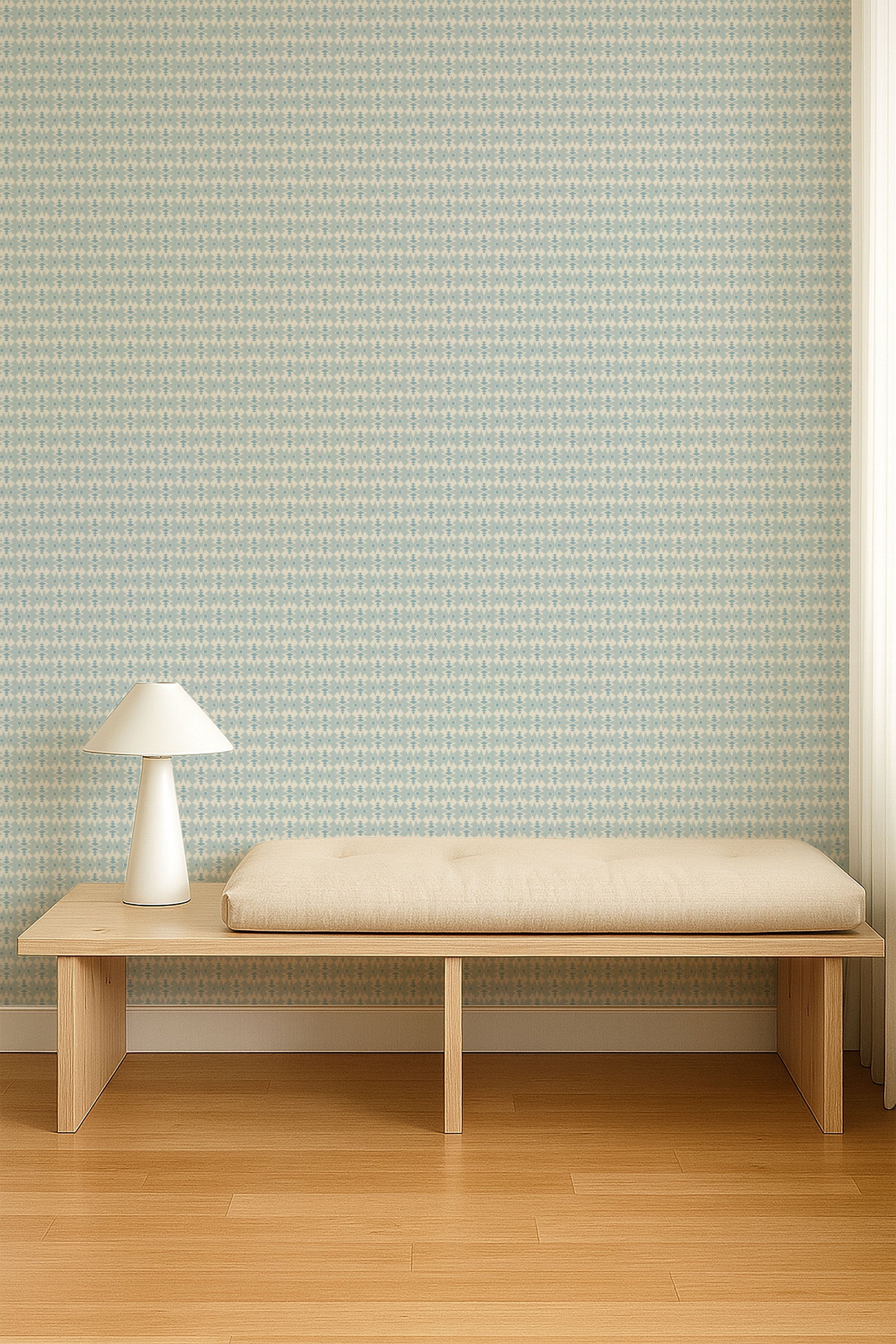 NPOP113410 Owl & Butterfly Denim Wallpaper by Scion