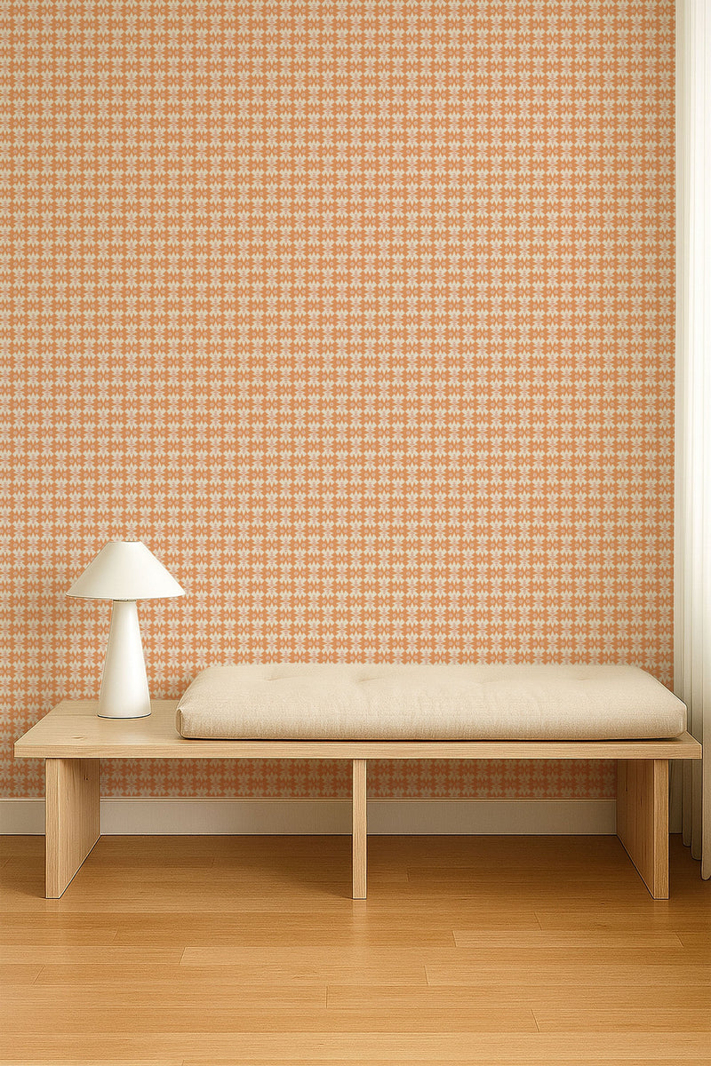 NPOP113411 Owl & Butterfly Tangerine/Blush Wallpaper by Scion