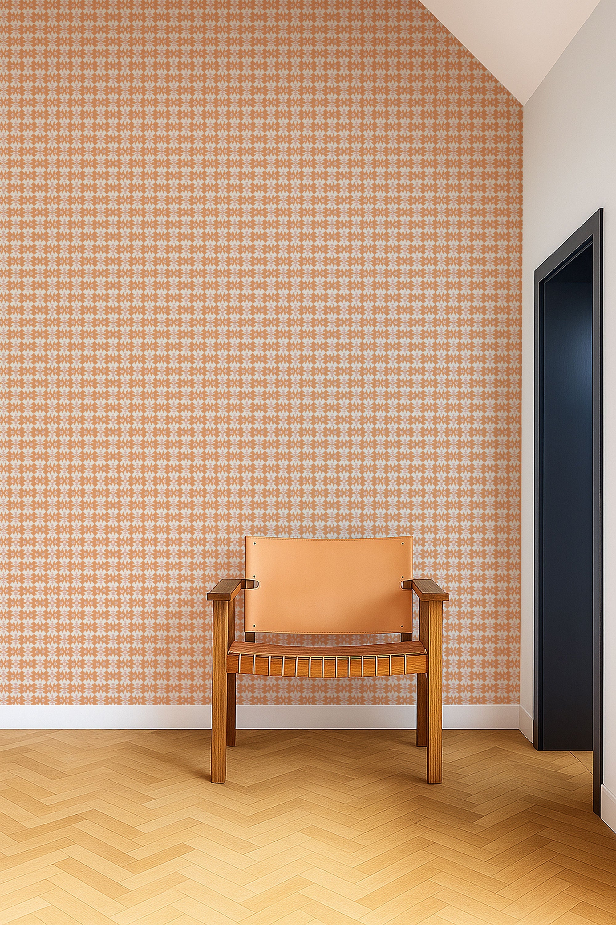 NPOP113411 Owl & Butterfly Tangerine/Blush Wallpaper by Scion