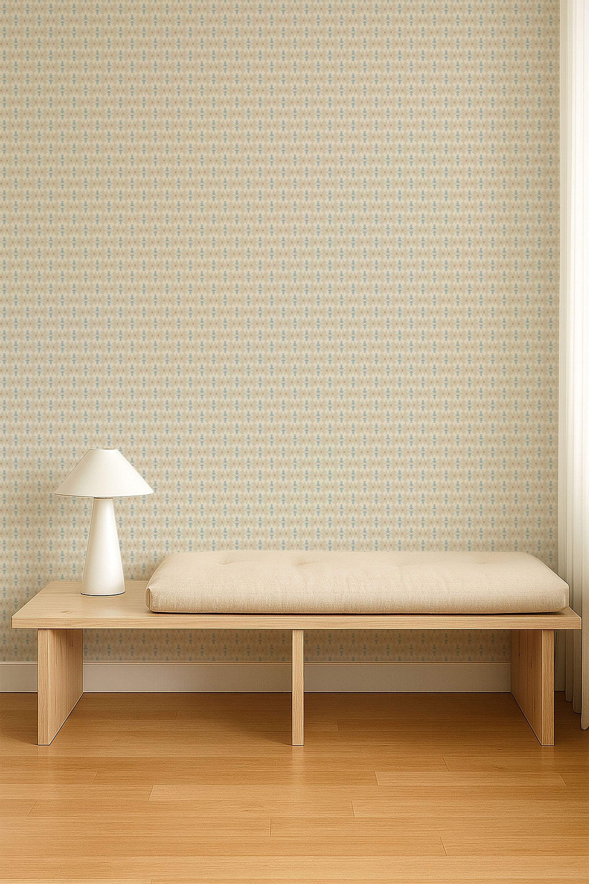 NPOP113412 Owl & Butterfly Pebble/Coast Blue Wallpaper by Scion