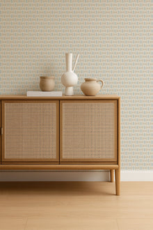 NPOP113412 Owl & Butterfly Pebble/Coast Blue Wallpaper by Scion