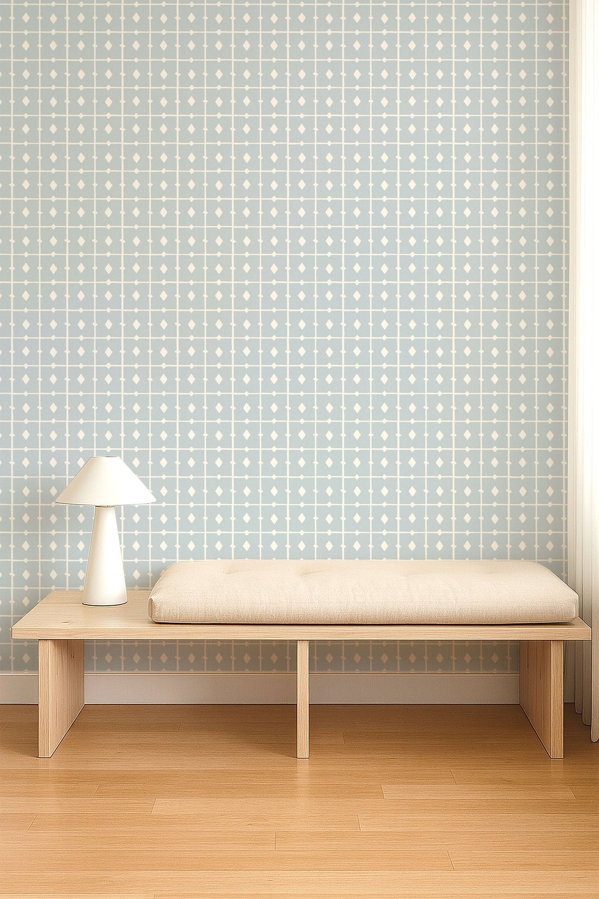Tiles Cornflower Pomona Wallpaper by Scion