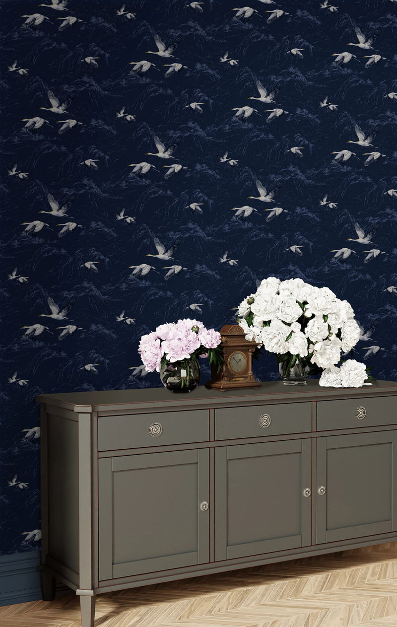 114894 Animalia Midnight Wallpaper by Laura Ashley