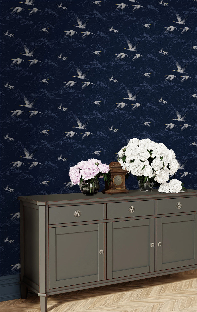 114894 Animalia Midnight Wallpaper by Laura Ashley