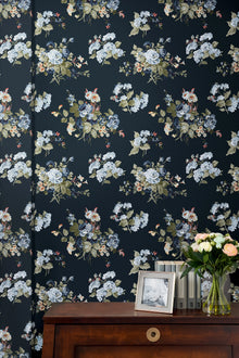 114898 Rosemore Midnight Seaspray Wallpaper by Laura Ashley
