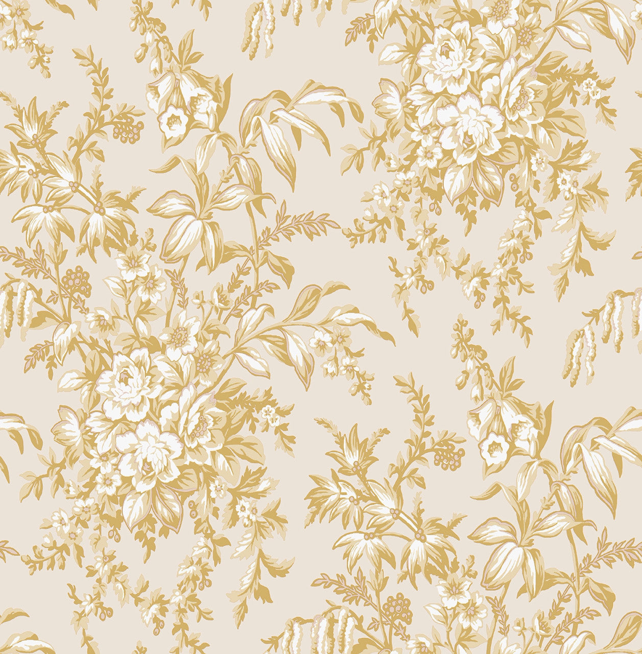 114900 Picardie Pale Gold Wallpaper by Laura Ashley