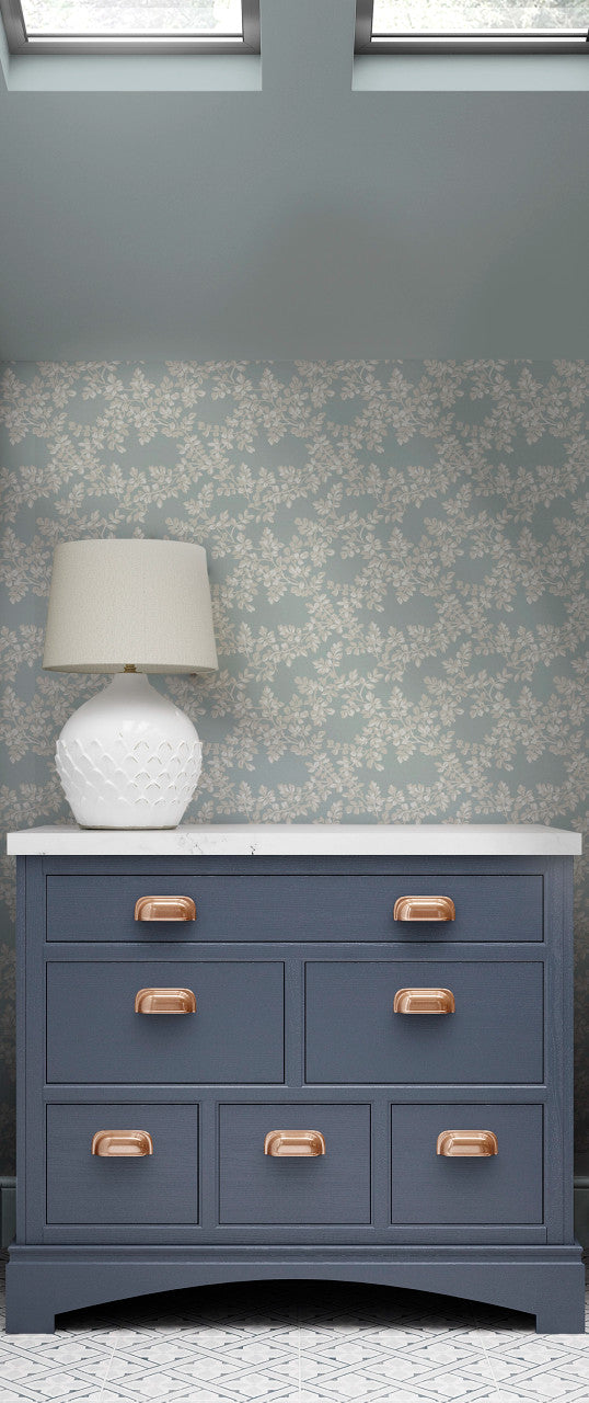 114904 Burnham Pale Seaspray Wallpaper by Laura Ashley