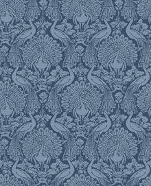 114910 Peacock Damask Dusky Seaspray Wallpaper by Laura Ashley
