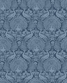 114910 Peacock Damask Dusky Seaspray Wallpaper by Laura Ashley
