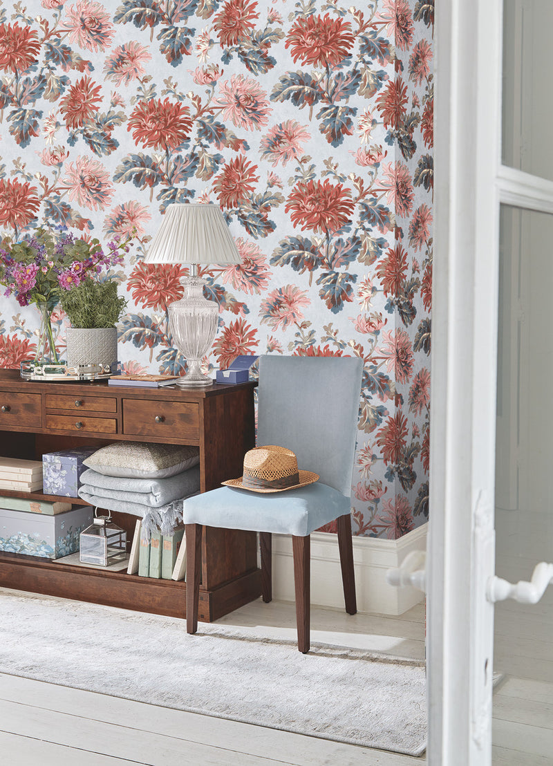 114912 Maryam Crimson Wallpaper by Laura Ashley