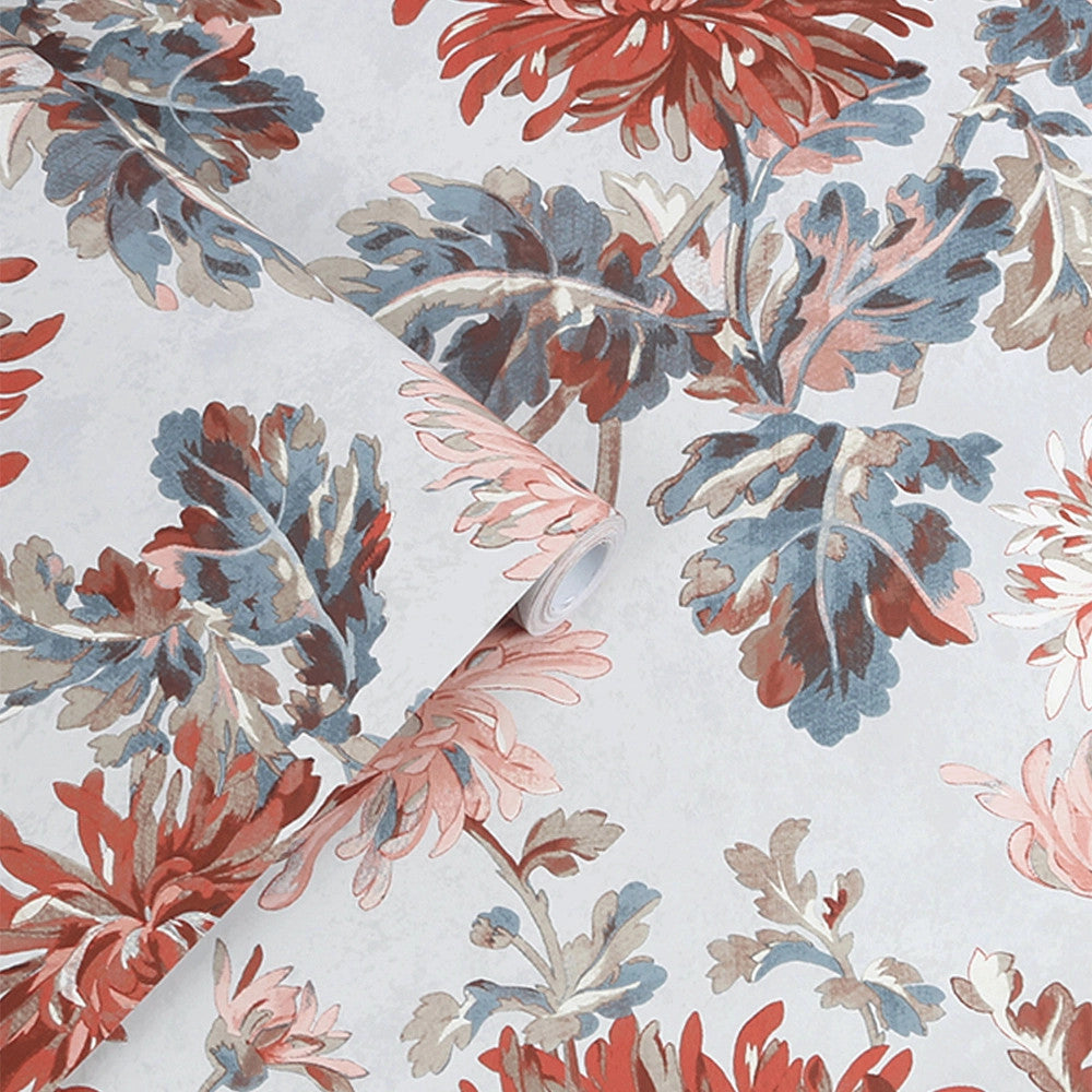 114912 Maryam Crimson Wallpaper by Laura Ashley
