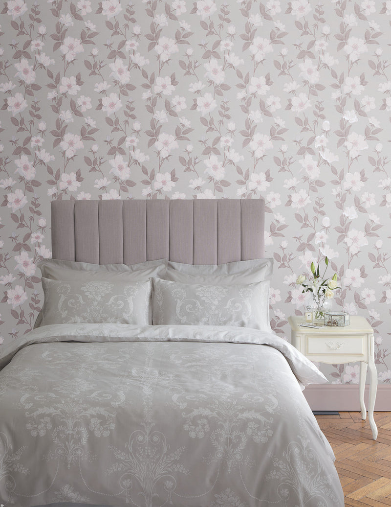114918 Fleurir Sugared Violet Wallpaper by Laura Ashley