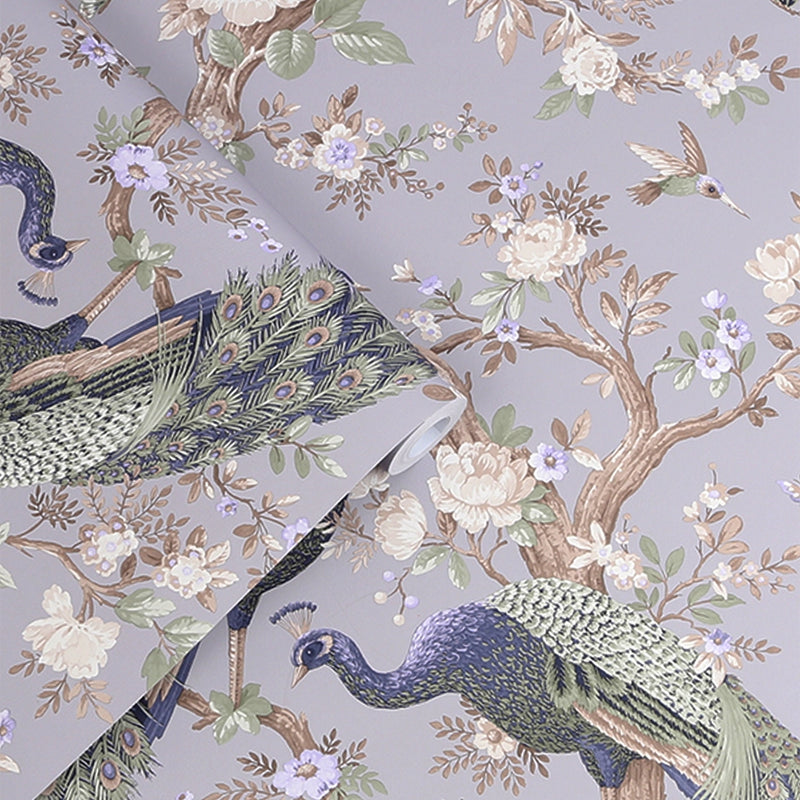 115253 Belvedere Pale Iris Wallpaper by Laura Ashley