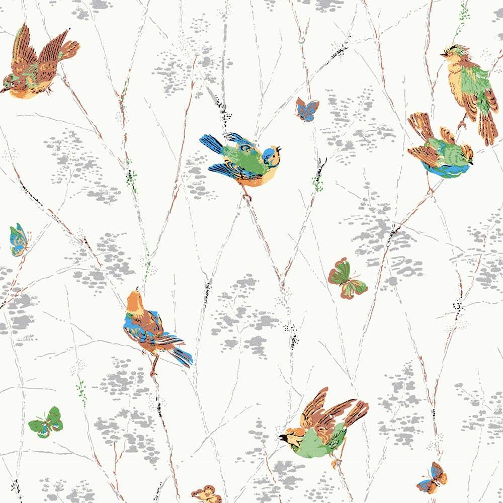 115260 Aviary Natural Wallpaper by Laura Ashley