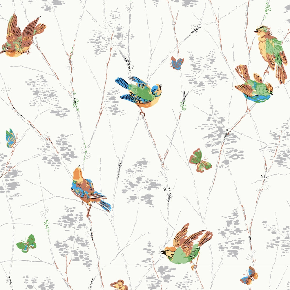 115260 Aviary Natural Wallpaper by Laura Ashley