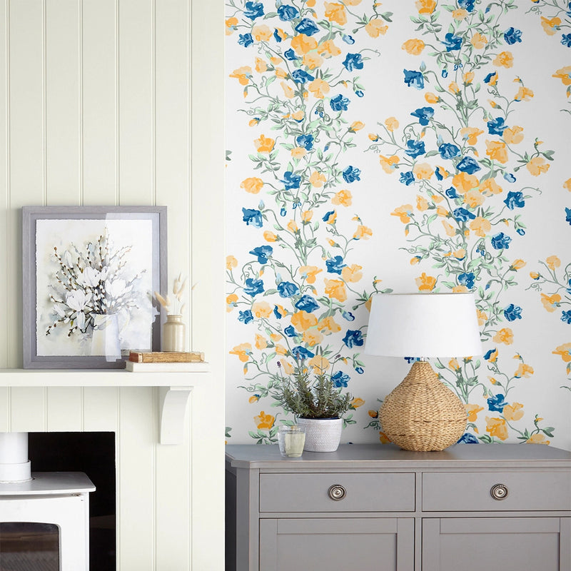 115262 Charlotte Pale Gold Wallpaper by Laura Ashley