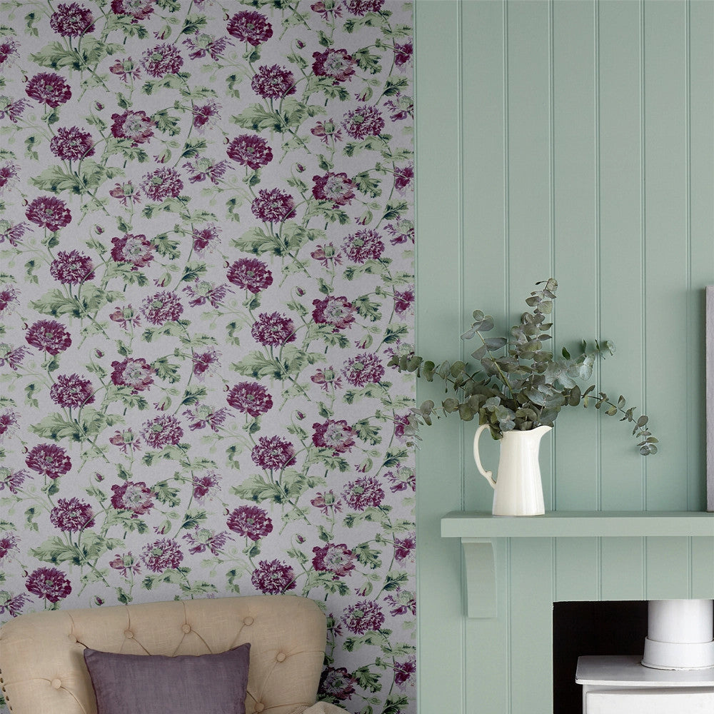115268 Hepworth Grape Wallpaper by Laura Ashley