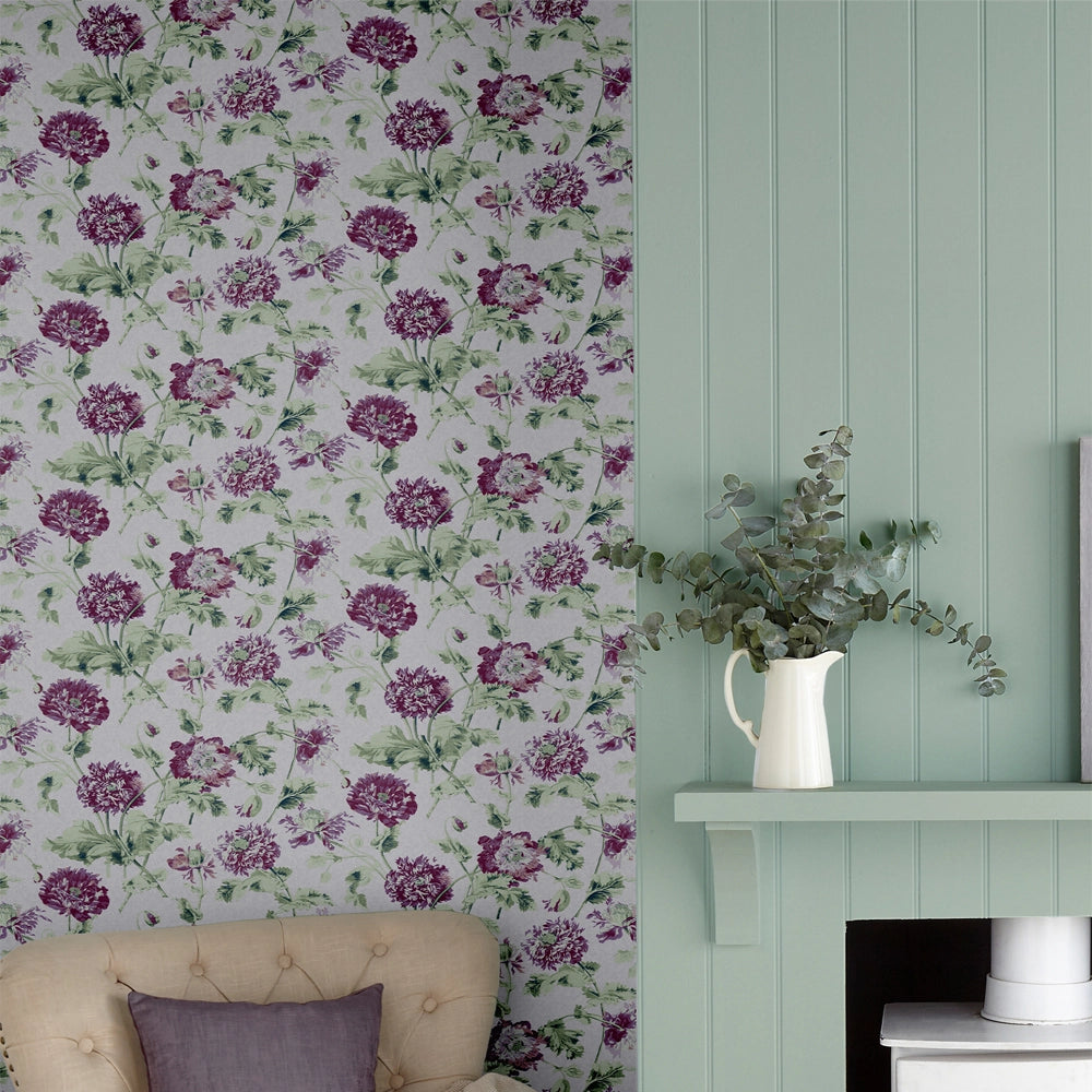 115268 Hepworth Grape Wallpaper by Laura Ashley