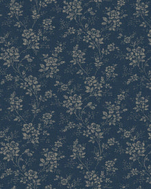 1177 Hip Rose Blue and Beige Wallpaper by Boråstapeter