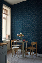 1177 Hip Rose Blue and Beige Wallpaper by Boråstapeter