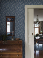 1177 Hip Rose Blue and Beige Wallpaper by Boråstapeter