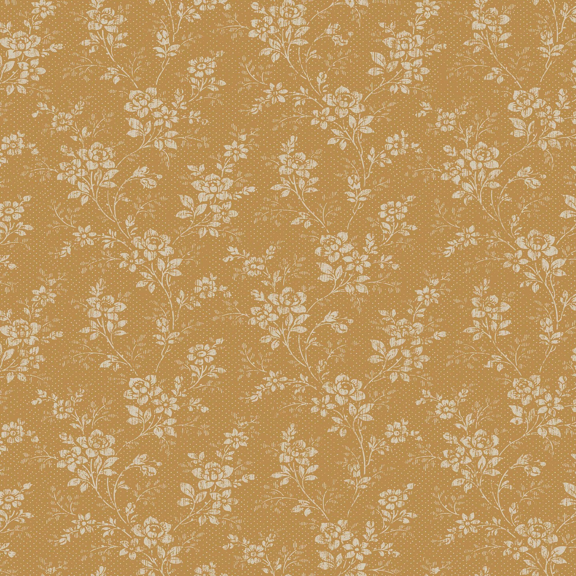 1178 Hip Rose Light Yellow and Beige Icons Wallpaper by Boråstapeter