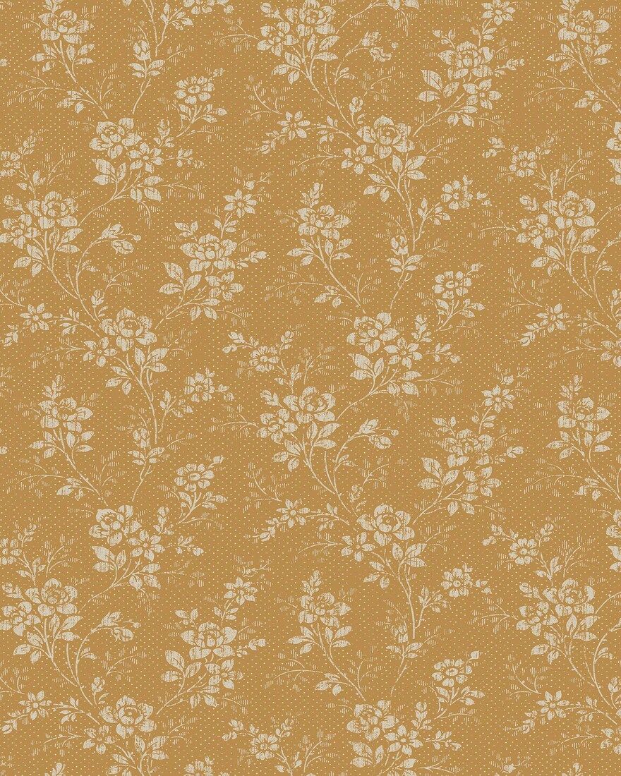 1178 Hip Rose Light Yellow and Beige Icons Wallpaper by Boråstapeter