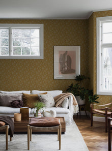 1178 Hip Rose Light Yellow and Beige Icons Wallpaper by Boråstapeter