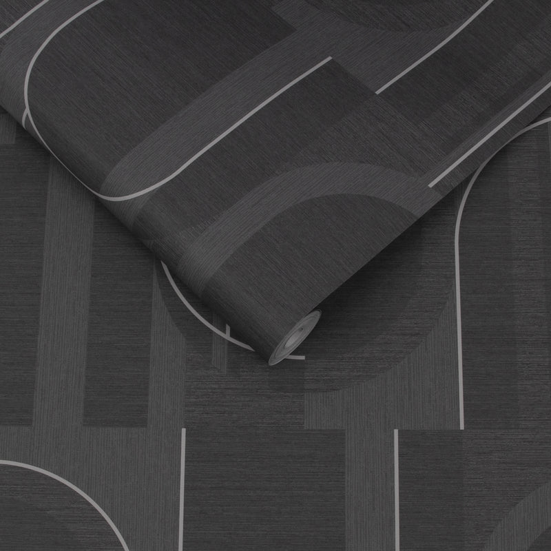 118014 Marcia Black Wallpaper by Graham and Brown