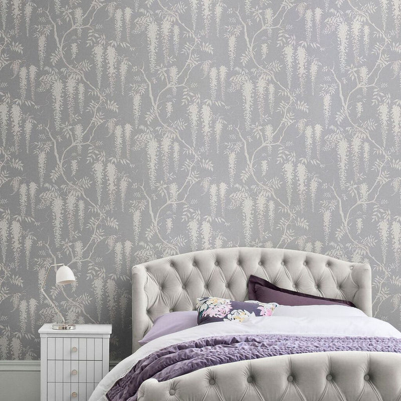 118252 Wisteria Trails Grey Wallpaper by Next