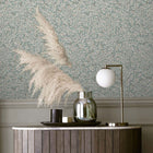 118262 Ditsy Leaf Duck Egg Wallpaper by Next