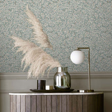 118262 Ditsy Leaf Duck Egg Wallpaper by Next