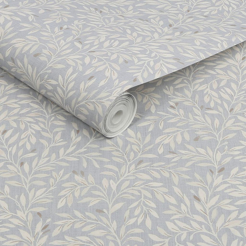 118263 Ditsy Leaf Grey Wallpaper by Next