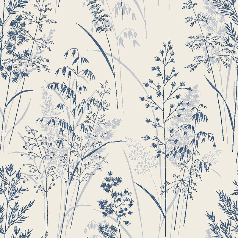 118265 Sprig Leaf Blue Wallpaper by Next