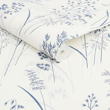 118265 Sprig Leaf Blue Wallpaper by Next