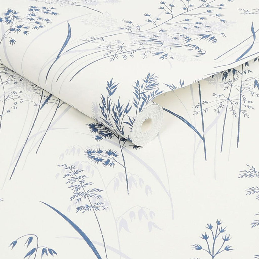 118265 Sprig Leaf Blue Wallpaper by Next