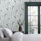 118267 Chinoiserie Bird Trail Duck Egg Wallpaper by Next