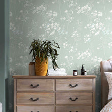 118268 Leaf Duck Egg Wallpaper by Next