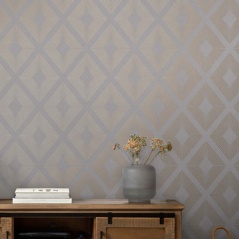118271 Deco Triangle Grey Wallpaper by Next
