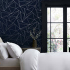 118278 Scatter Geo Navy Wallpaper by Next