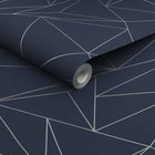 118278 Scatter Geo Navy Wallpaper by Next