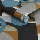118280 Retro Shapes Geo Blues Wallpaper by Next